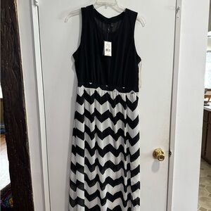 Black and White Chevron Maxi Dress